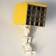 Yellow wall lamp Kubus Elidus - Sweden, 1970s