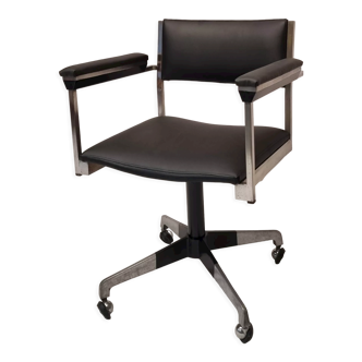 Vintage Modernist Office Chair - Germany - Chrome Metal - Ca 1960