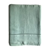 Old sheet in pure washed linen tinted in celadon green
