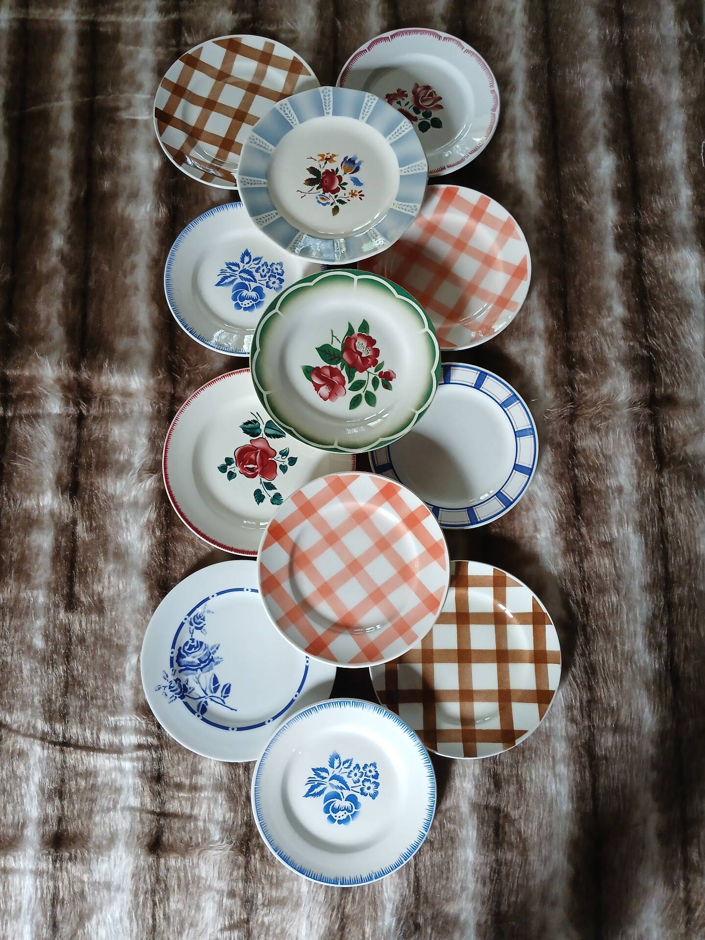 12 mismatched vintage dessert plates