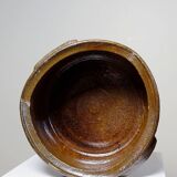 Marmite/bol à oreilles ancien XXe grès de Puisaye émaillé