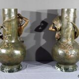 Pair of Regulate Vases, signed L. Moreau – Late 19th century