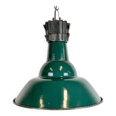 Lampe suspendue en émail de pétrole français industriel de Sammode, années 1950.