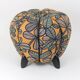 up to 3 Art Deco stools by Jindrich Halabala, leaf pattern, pouf, ottoman, 1930s