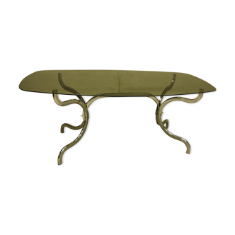 Table design seventies chrome and glass