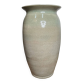 Glazed stoneware vase – Celadon green tones – Handmade – 1960s–1970s