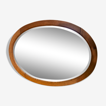 Miroir oval en bois ancien 61x46cm