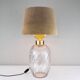 Mid-Century Modern Blown Glass and Brass Table Lamp Lumica Spain, 1970
