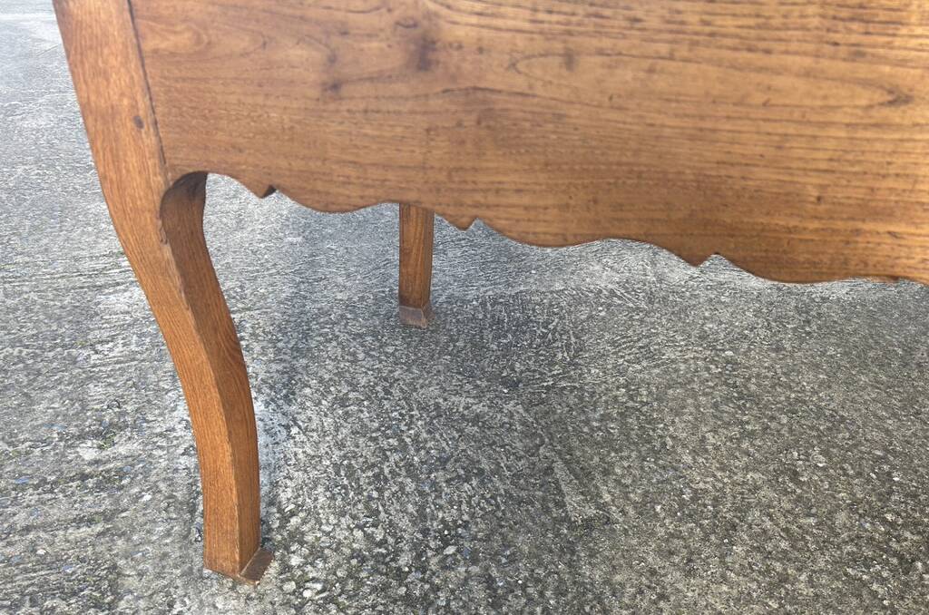 Solid oak farmhouse table, one drawer, vintage, early 20th century.