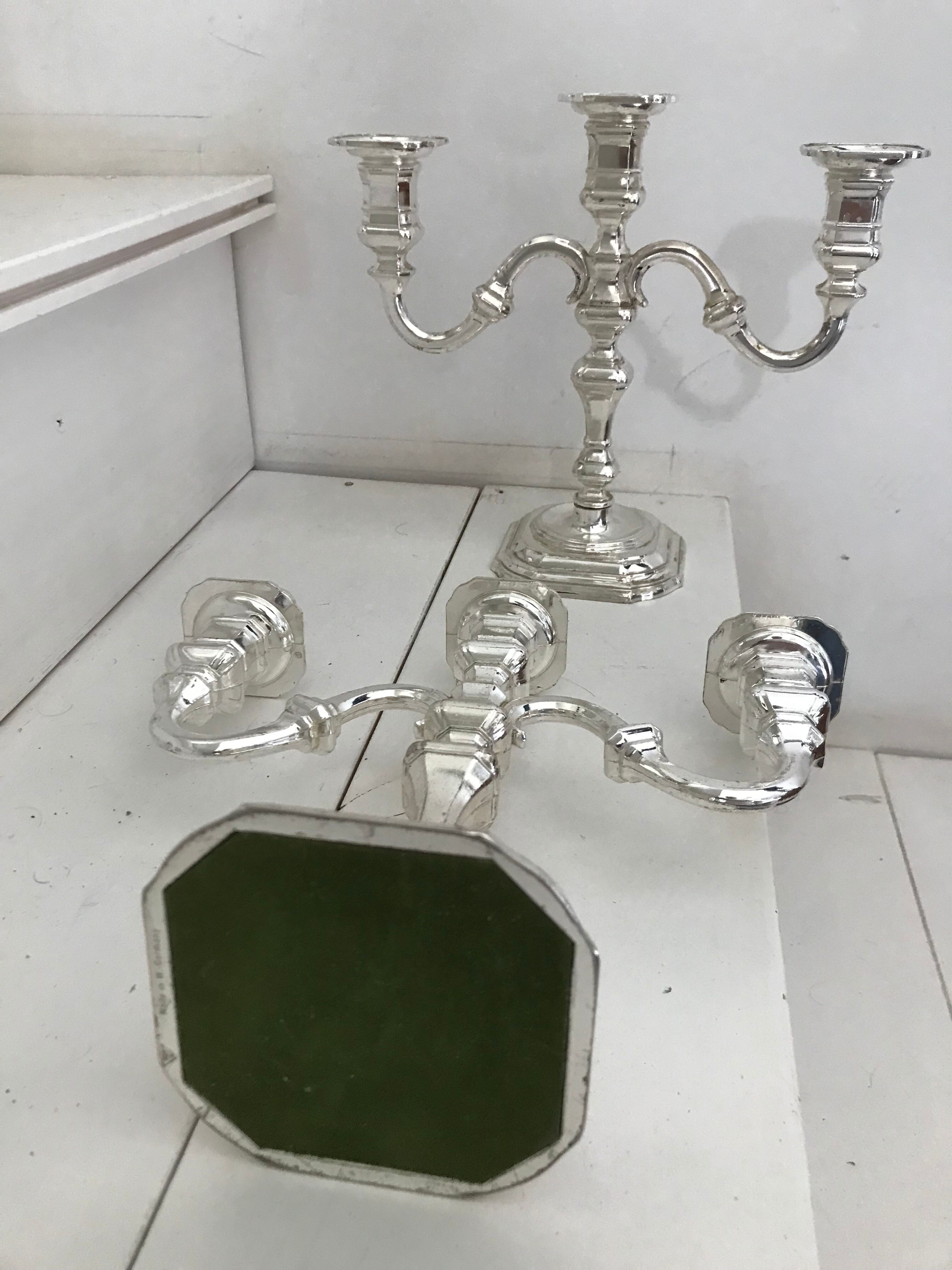Pair of silver candlesticks.W.Germany.