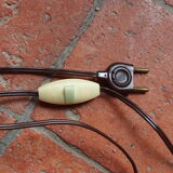 Vintage turned wooden candle holder lamp