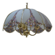 Suspension/lustre verre et laiton des années 80