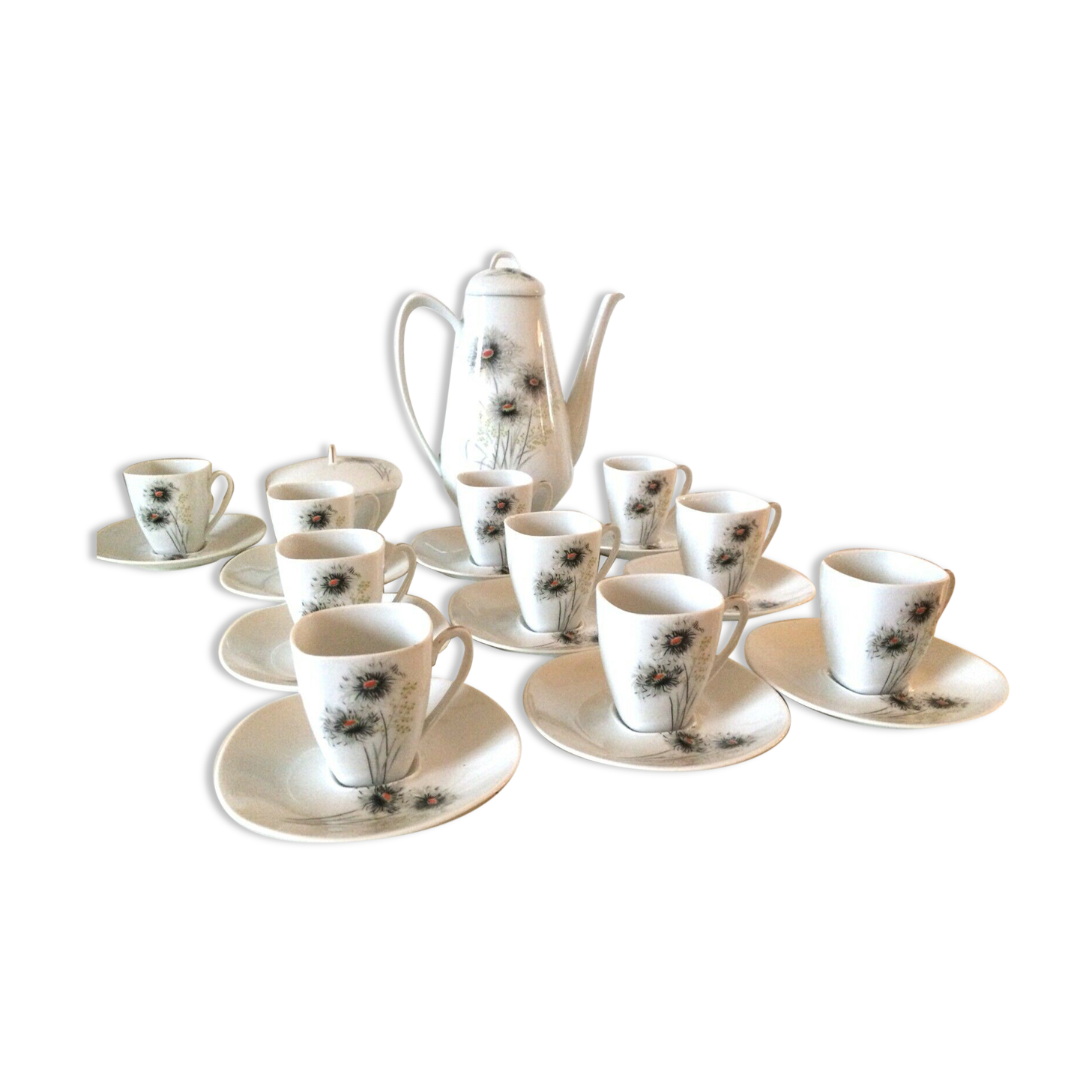 Café service signed Raynaud Limoges 50-60
