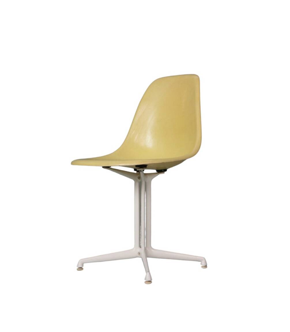 Charles & Ray Eames "La Fonda" Light Yellow Fiberglass Chairs Herman Miller