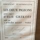 Tapestry the 2 pigeons E. Grekoff