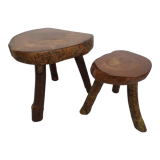 Brutalist coffee table and stools