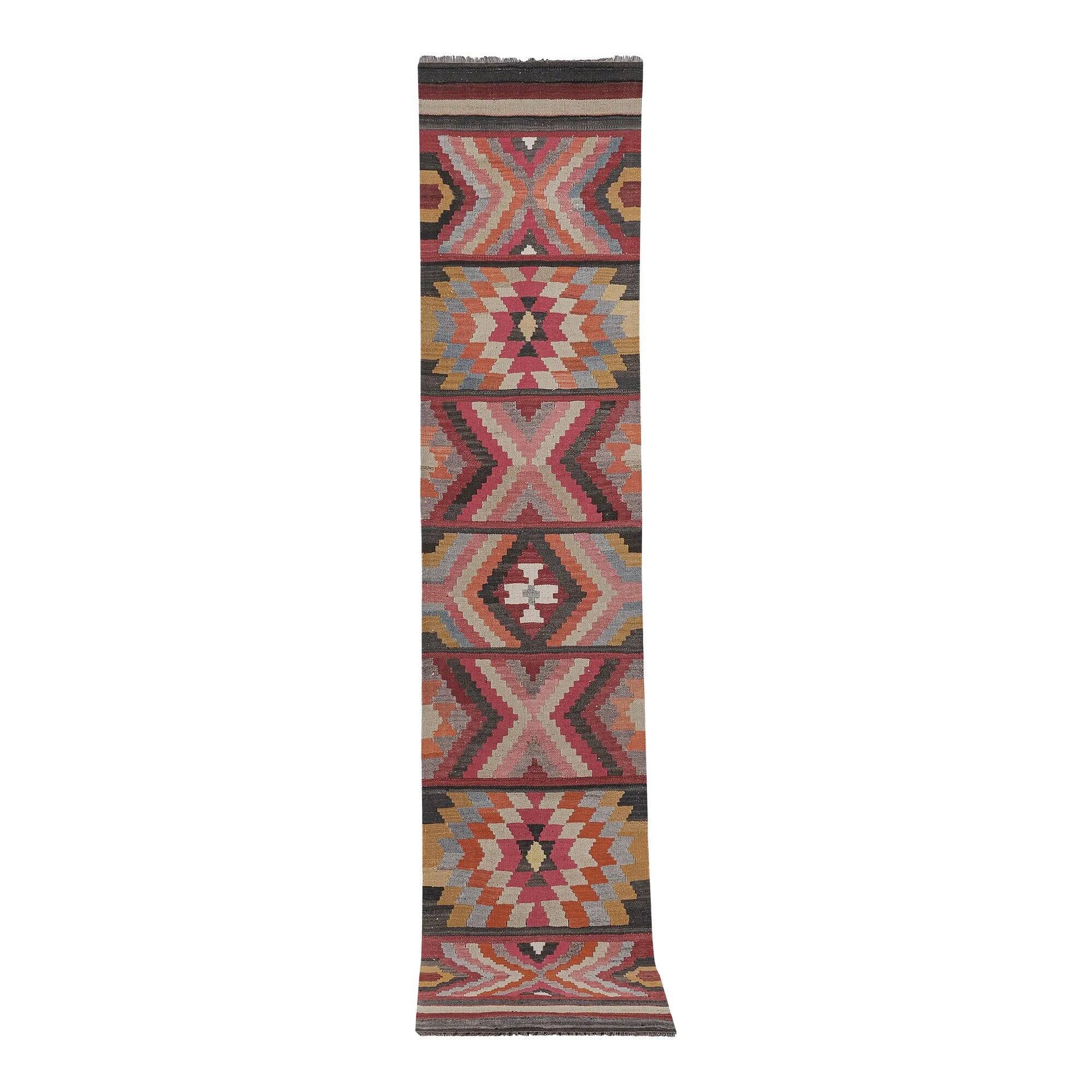 Vintage Turkish hallway rug 78x365 cm