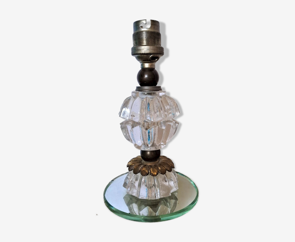 Pied de lampe en verre France années 40