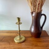 Engraved brass candle holder