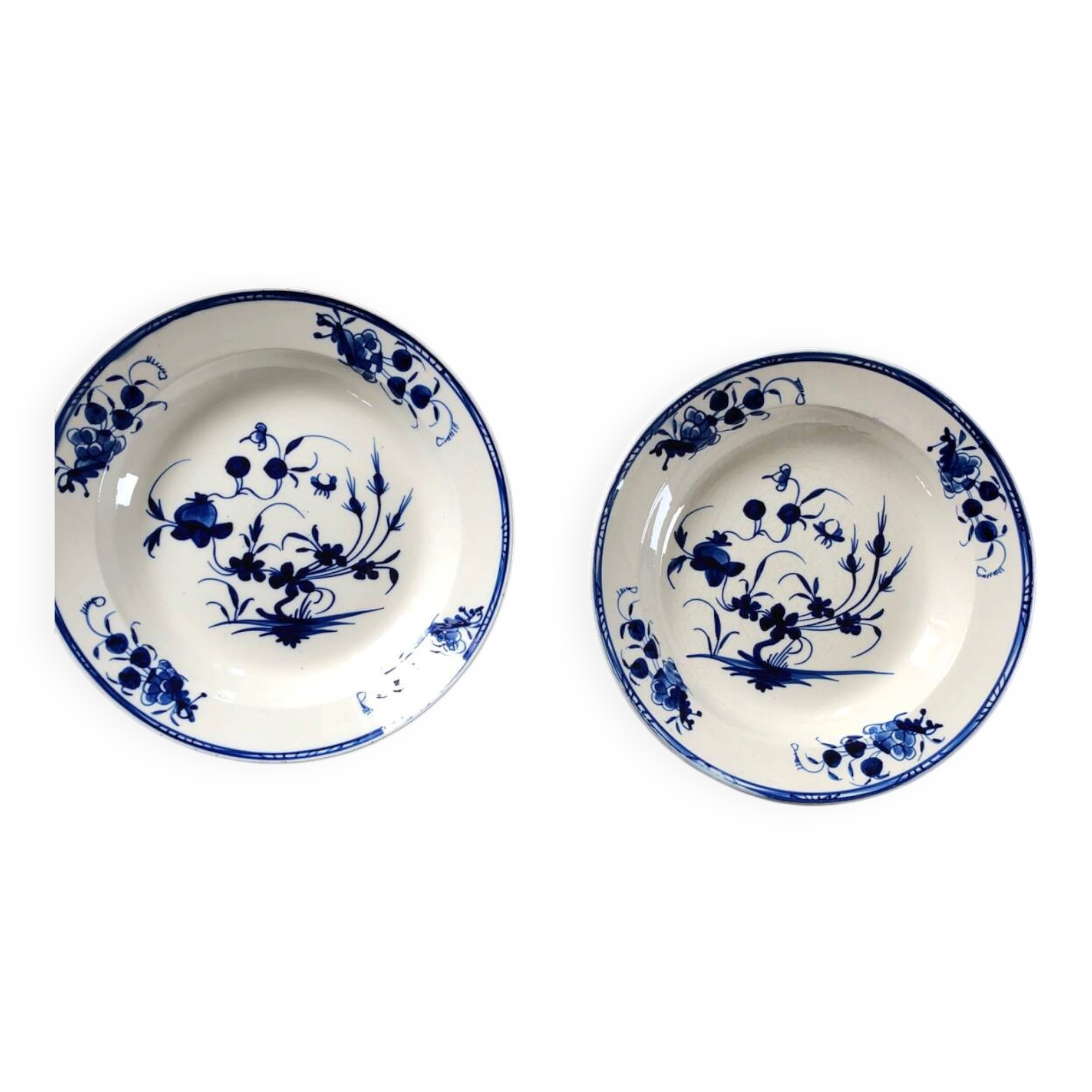 2 deep plates Tournai porcelain 20th century