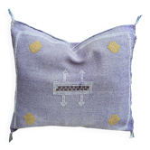 Housse de coussin en soie marocaine faite main, motif cactus