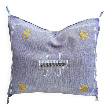 Handmade Moroccan silk cushion cover, cactus pattern