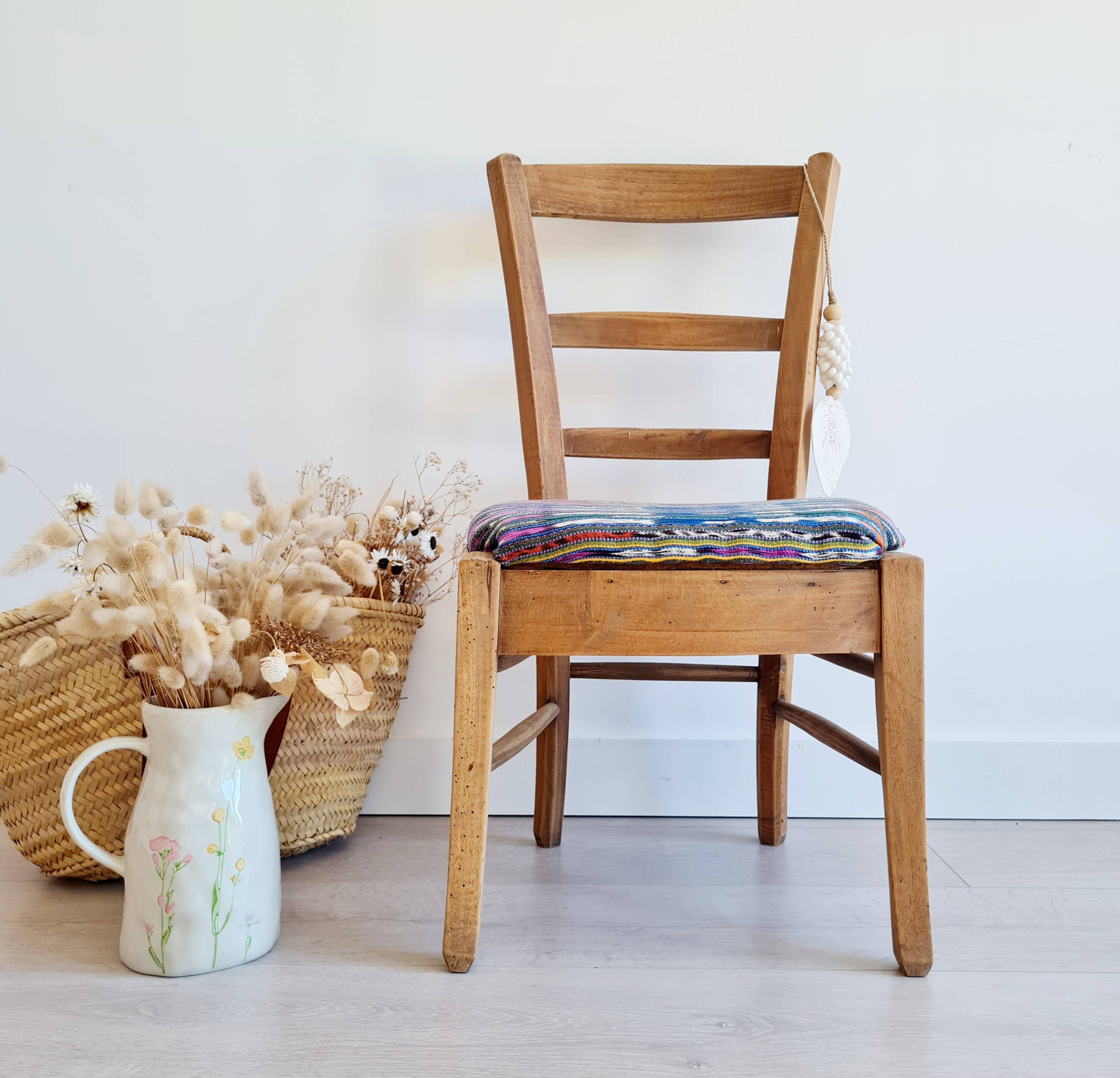 Antique upholstered wooden chair