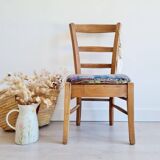 Chaise en bois ancienne tapissée