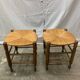 Pair of Antique Straw Stools
