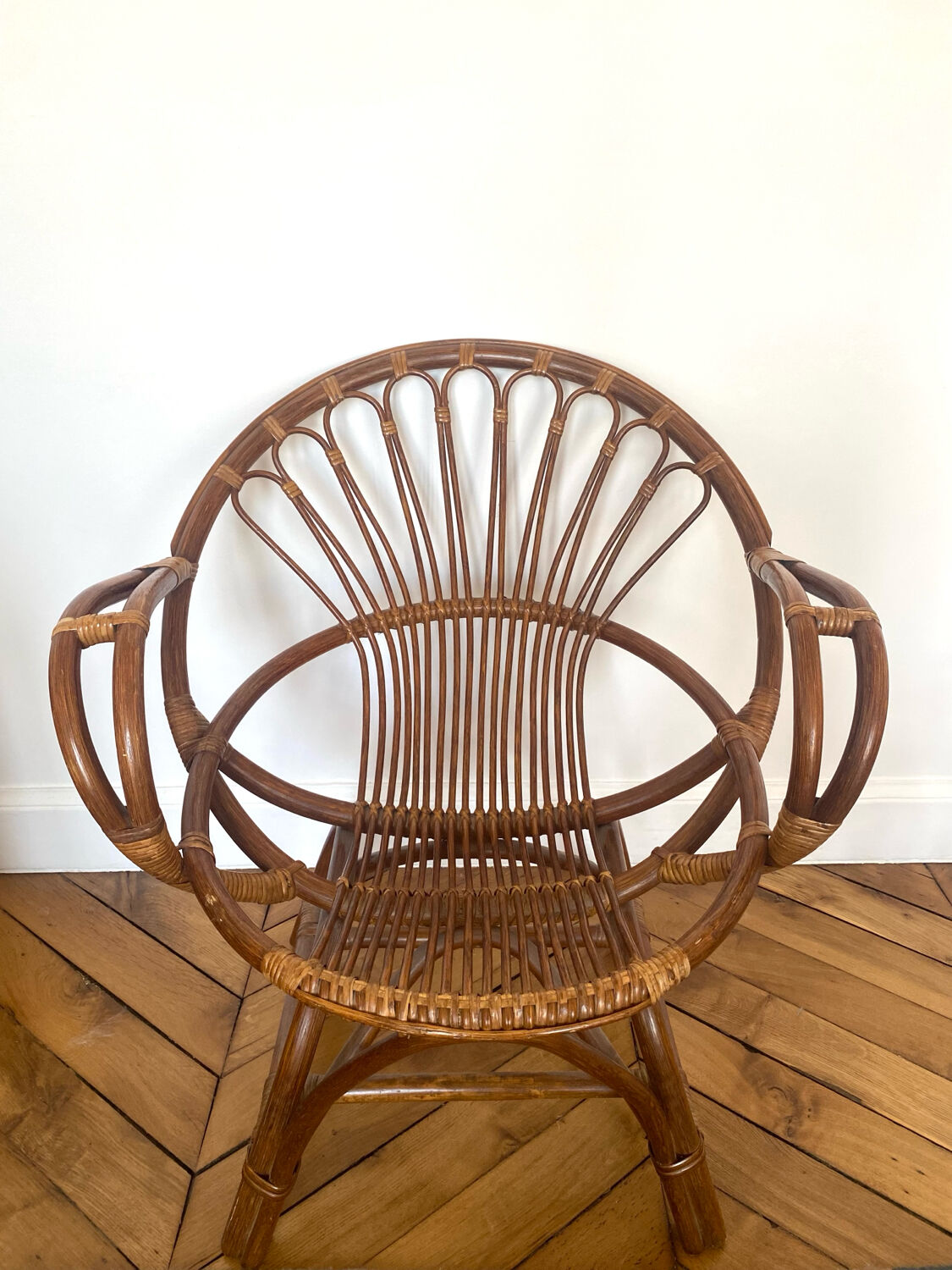 Pair of rattan armchairs