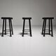 Ensemble de 3 tabourets brutalistes, Belgique, 1970