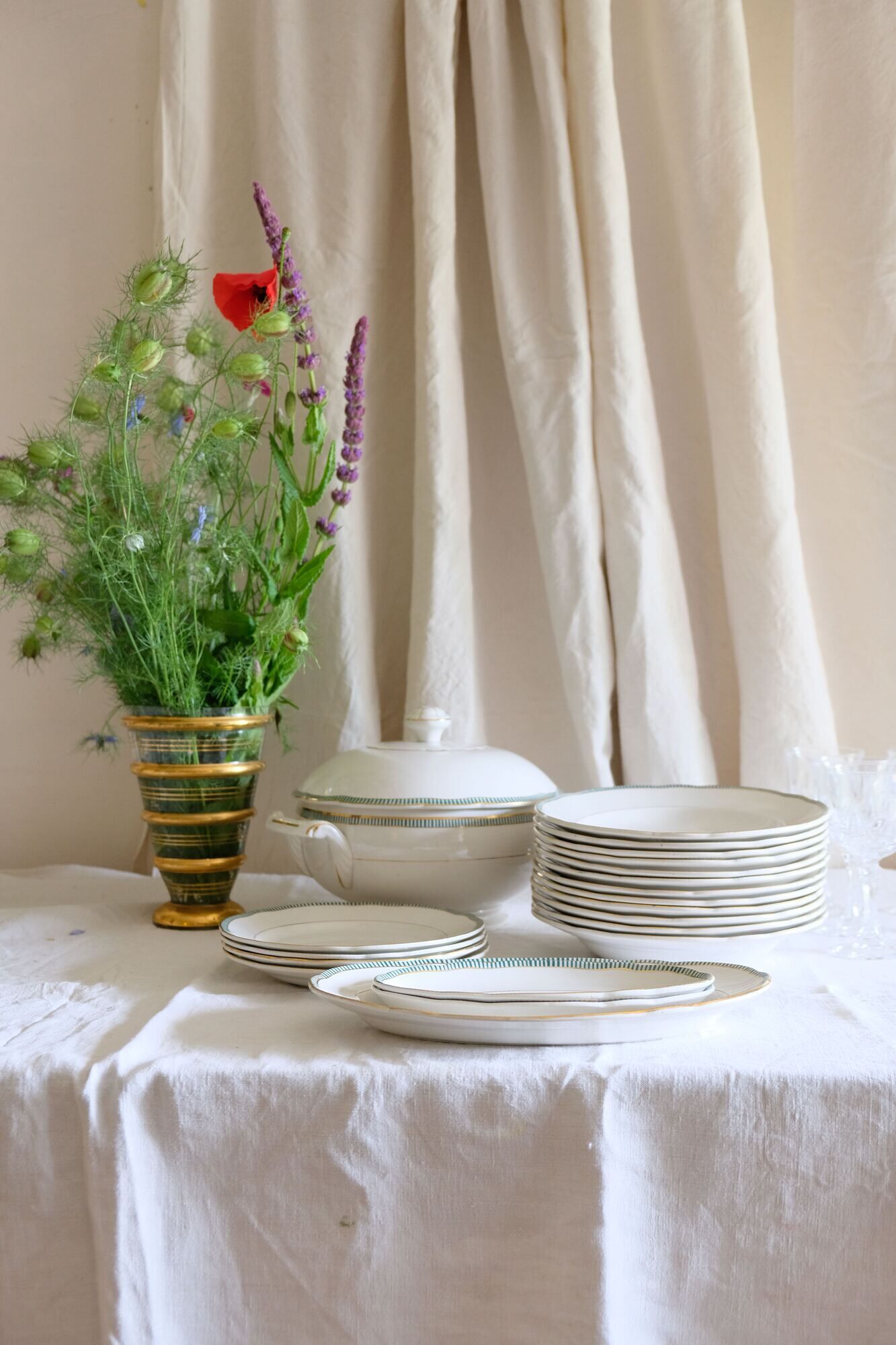 Porcelain dish collection ''Juan'' Sarreguemine Digoin 1950
