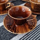 Mahogany Sarreguemine Coffee Cups