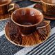 5 tasses à café acajou Sarreguemines