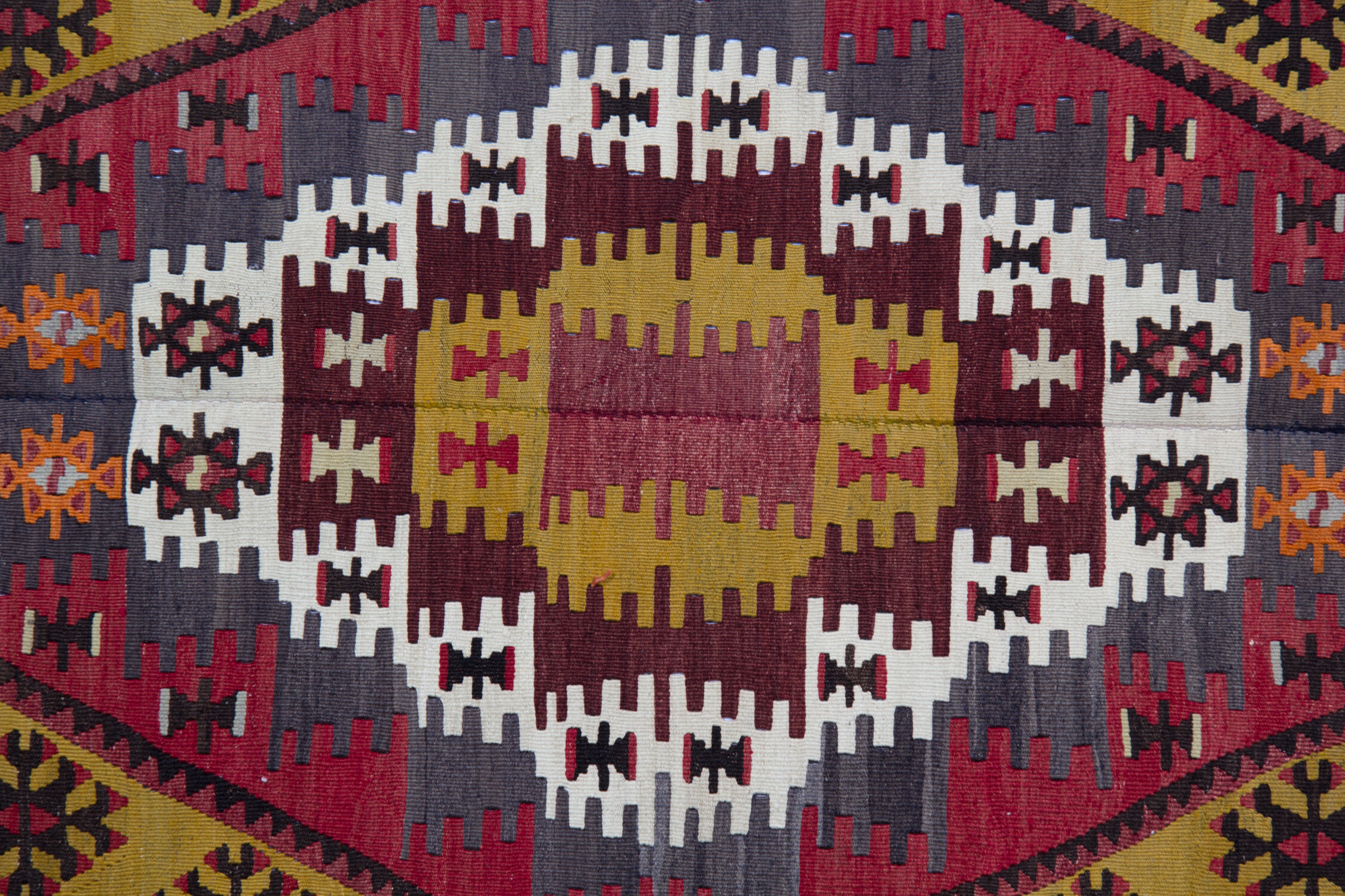 Antique turkish rug handwoven wool rug 140 x 390 cm