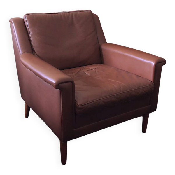 Fauteuil danois des années 60 en cuir.