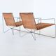 Pair of lounge chairs steel and rattan Gelderland The Netherlands 1964