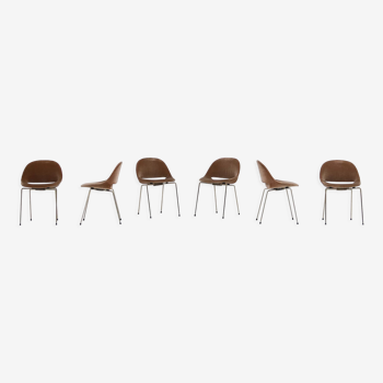 Set of six Leon Stynen Sl 58 Loral & Cie Chairs