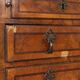 Antique walnut burr drop-leaf cabinet with 8 drawers, Italy, 18th century.