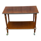 2-level serving trolley in lacquered mahogany and brass 1960