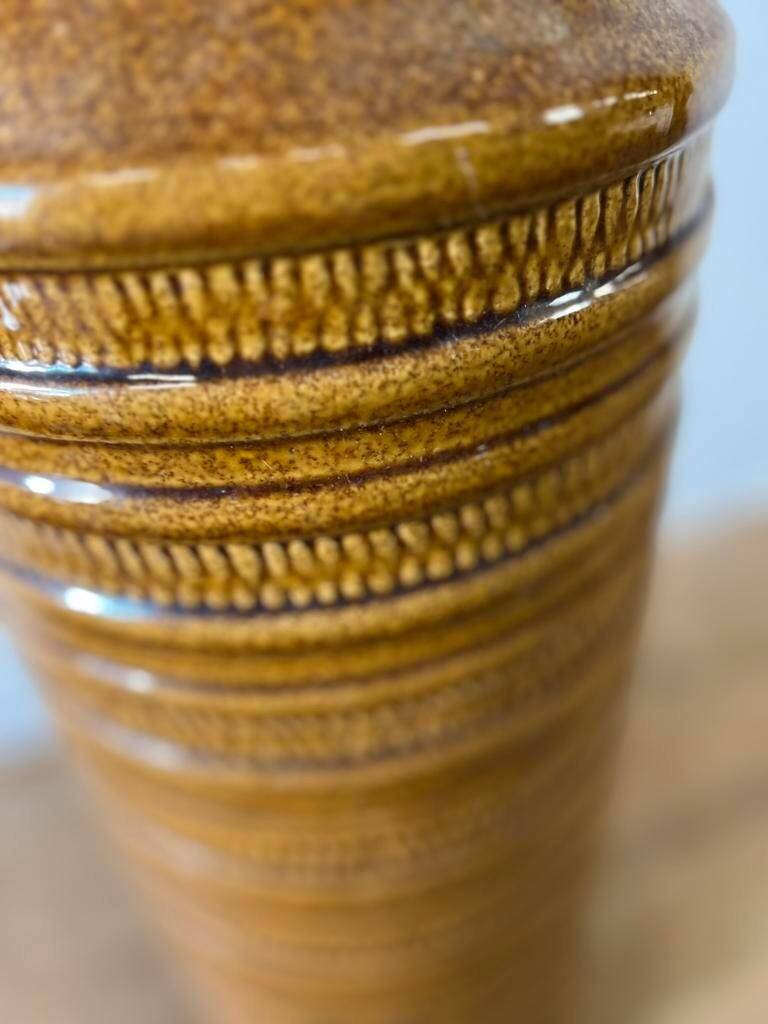 Vintage yellow-brown West Germany Carstens tall vase