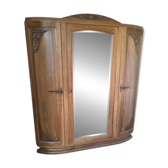 Armoire penderie Art Déco avec miroir au mercure
