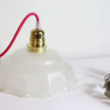 Suspension in white glass, vintage