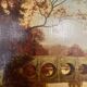 Golden wooden frame inspired by oil painting bridge
