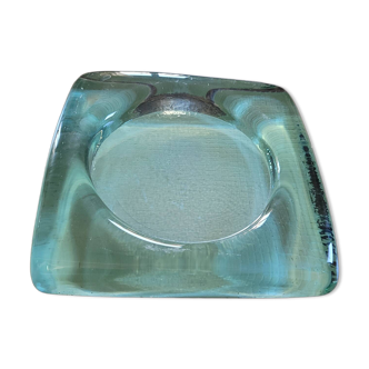 Brutalist Ashtray in Glass Block by La Rochère - Circa 1970