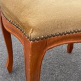 Louis XV style wooden and velvet footrest