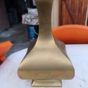 Bronze lamp and dark brown fabric shade