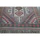 1970s Vintage Turkish Oushak Handmade Wool Cotton Purple Runner Rug 97x385