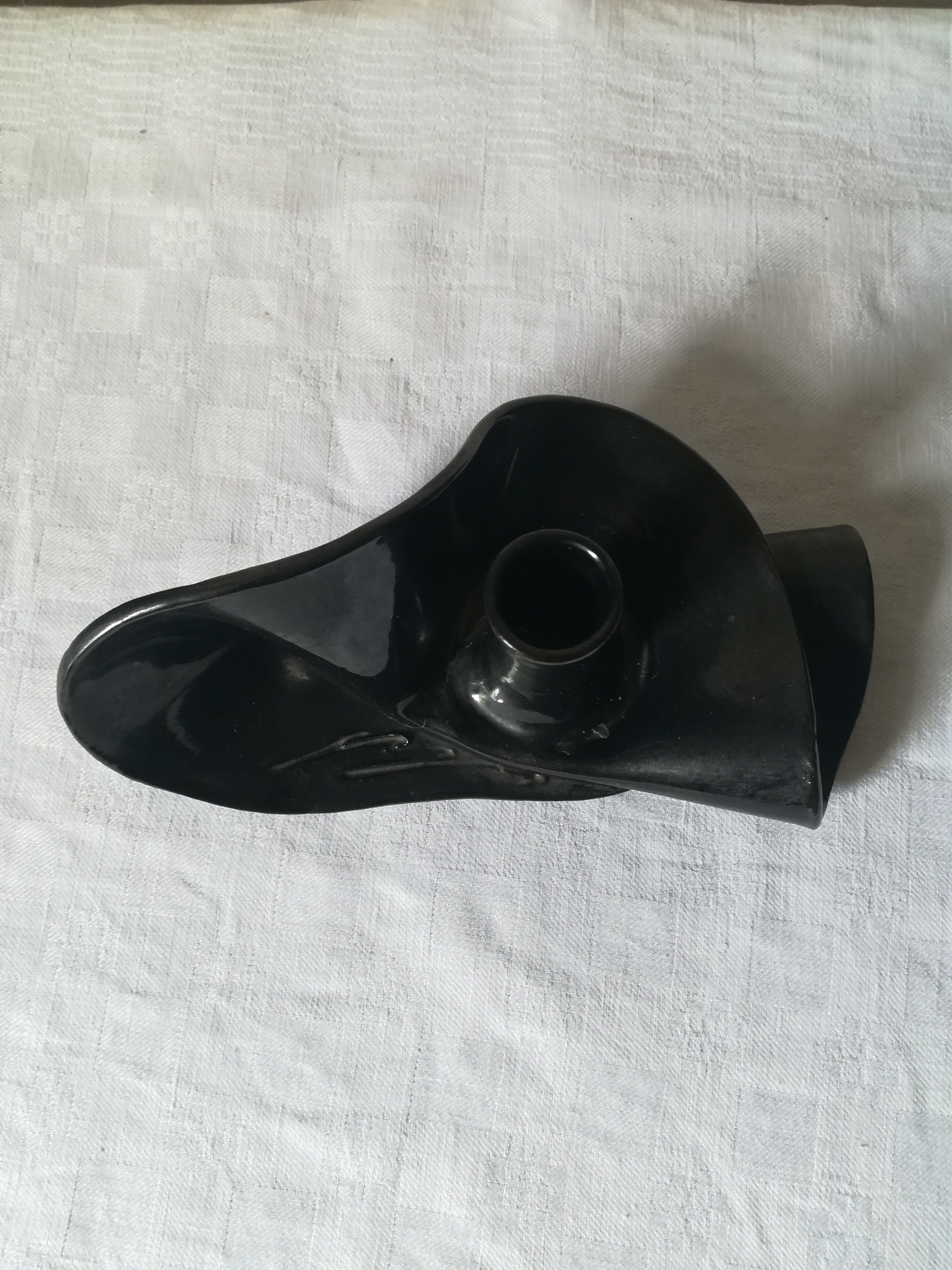 Black ceramic candlestick