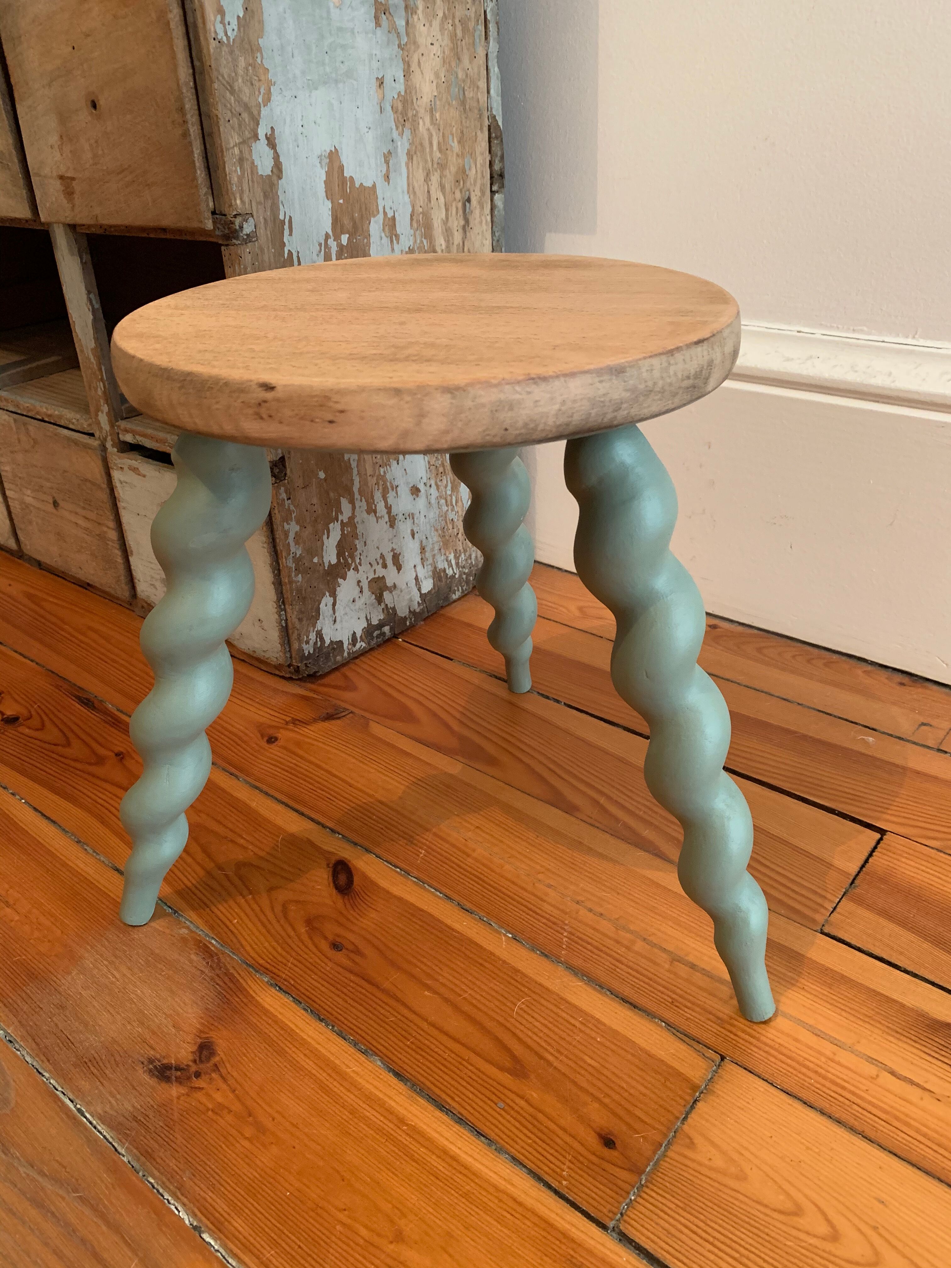 Painted tripod stool